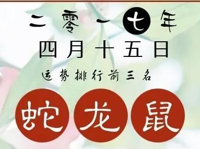 【运势播报】4月15日十二生肖运势