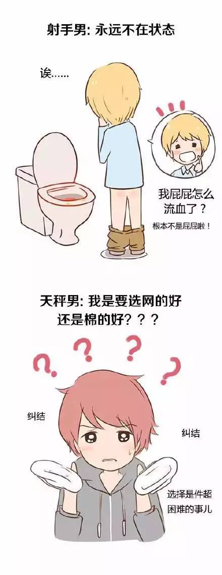 笑尿！12星座男来大姨妈的反应