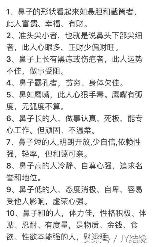 民间看相之鼻相绝活39招！