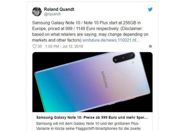 Note10谍照再曝光，三星或放弃耳机孔，“眉心痣”基本确定